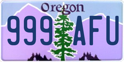 OR license plate 999AFU