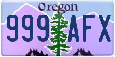 OR license plate 999AFX