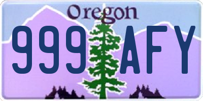 OR license plate 999AFY