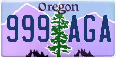 OR license plate 999AGA