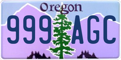 OR license plate 999AGC