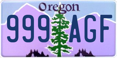 OR license plate 999AGF