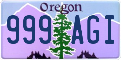 OR license plate 999AGI