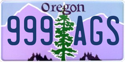 OR license plate 999AGS