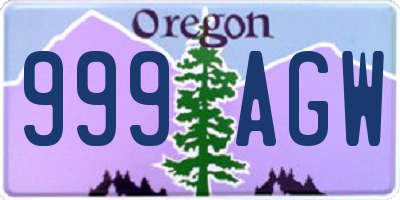 OR license plate 999AGW