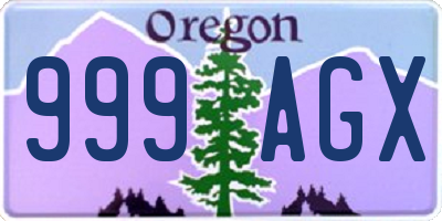 OR license plate 999AGX