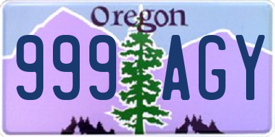 OR license plate 999AGY