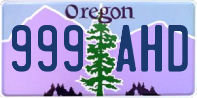 OR license plate 999AHD