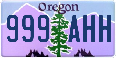 OR license plate 999AHH