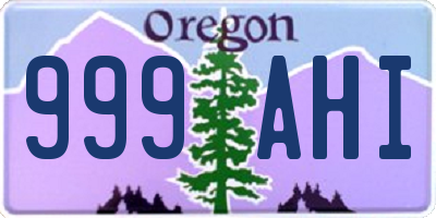 OR license plate 999AHI