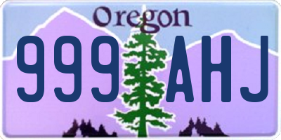 OR license plate 999AHJ