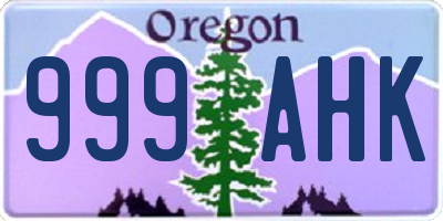 OR license plate 999AHK