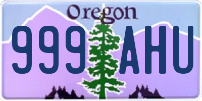 OR license plate 999AHU