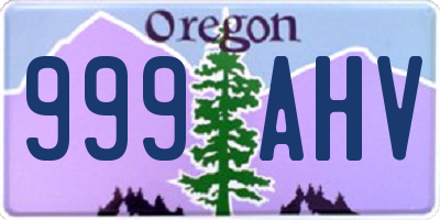 OR license plate 999AHV