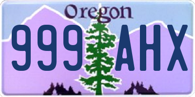 OR license plate 999AHX