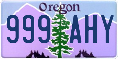 OR license plate 999AHY