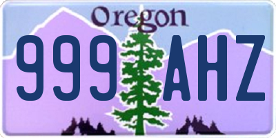 OR license plate 999AHZ