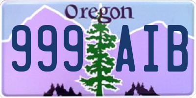 OR license plate 999AIB