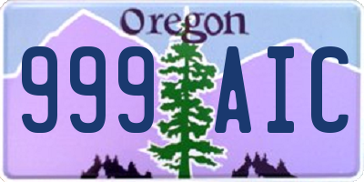 OR license plate 999AIC