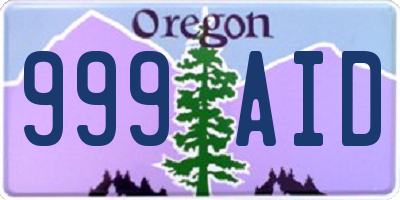 OR license plate 999AID