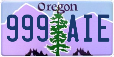 OR license plate 999AIE