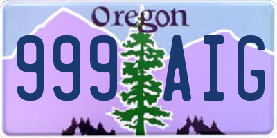 OR license plate 999AIG