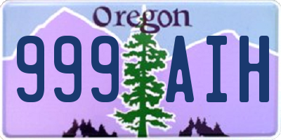 OR license plate 999AIH