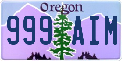 OR license plate 999AIM