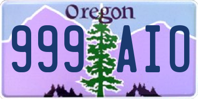 OR license plate 999AIO