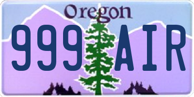 OR license plate 999AIR