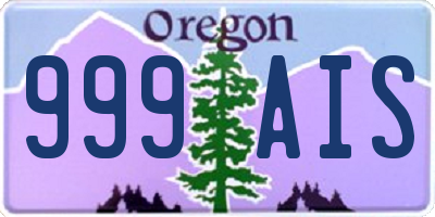 OR license plate 999AIS