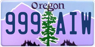 OR license plate 999AIW