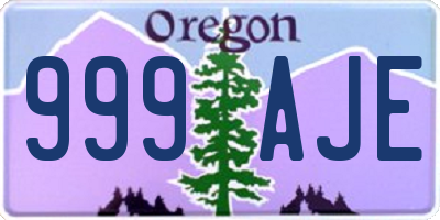 OR license plate 999AJE