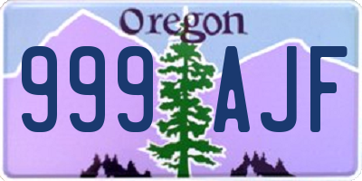 OR license plate 999AJF