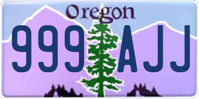 OR license plate 999AJJ