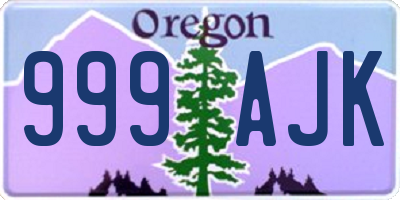 OR license plate 999AJK