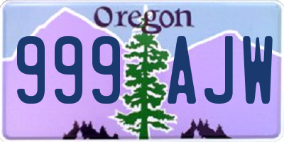 OR license plate 999AJW