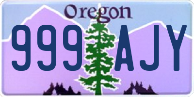 OR license plate 999AJY