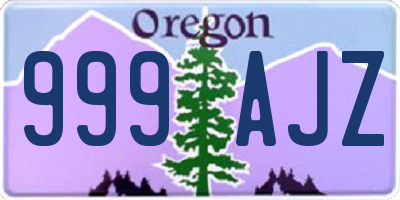 OR license plate 999AJZ