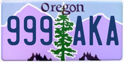 OR license plate 999AKA