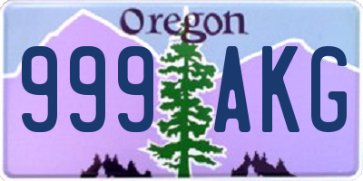 OR license plate 999AKG