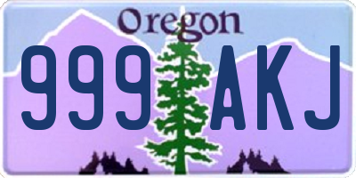 OR license plate 999AKJ