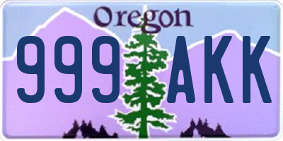 OR license plate 999AKK