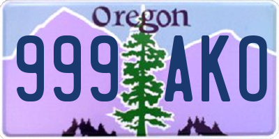 OR license plate 999AKO
