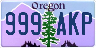 OR license plate 999AKP