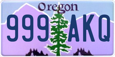 OR license plate 999AKQ