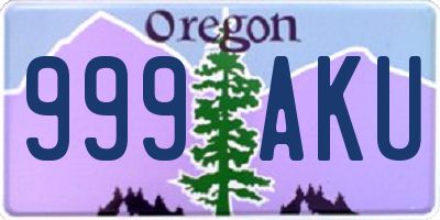 OR license plate 999AKU