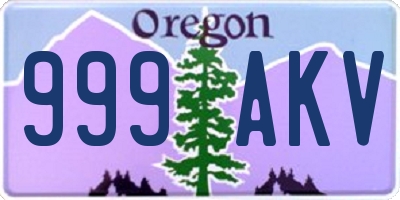 OR license plate 999AKV