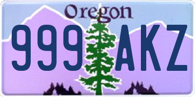 OR license plate 999AKZ
