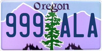 OR license plate 999ALA